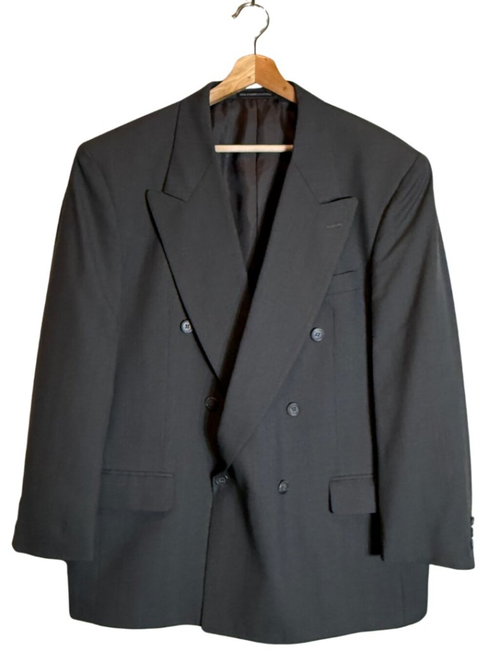 Vtg Pierre Balmain Double Breasted Sport Coat Suit Jacket Blazer Men's 44S Gray